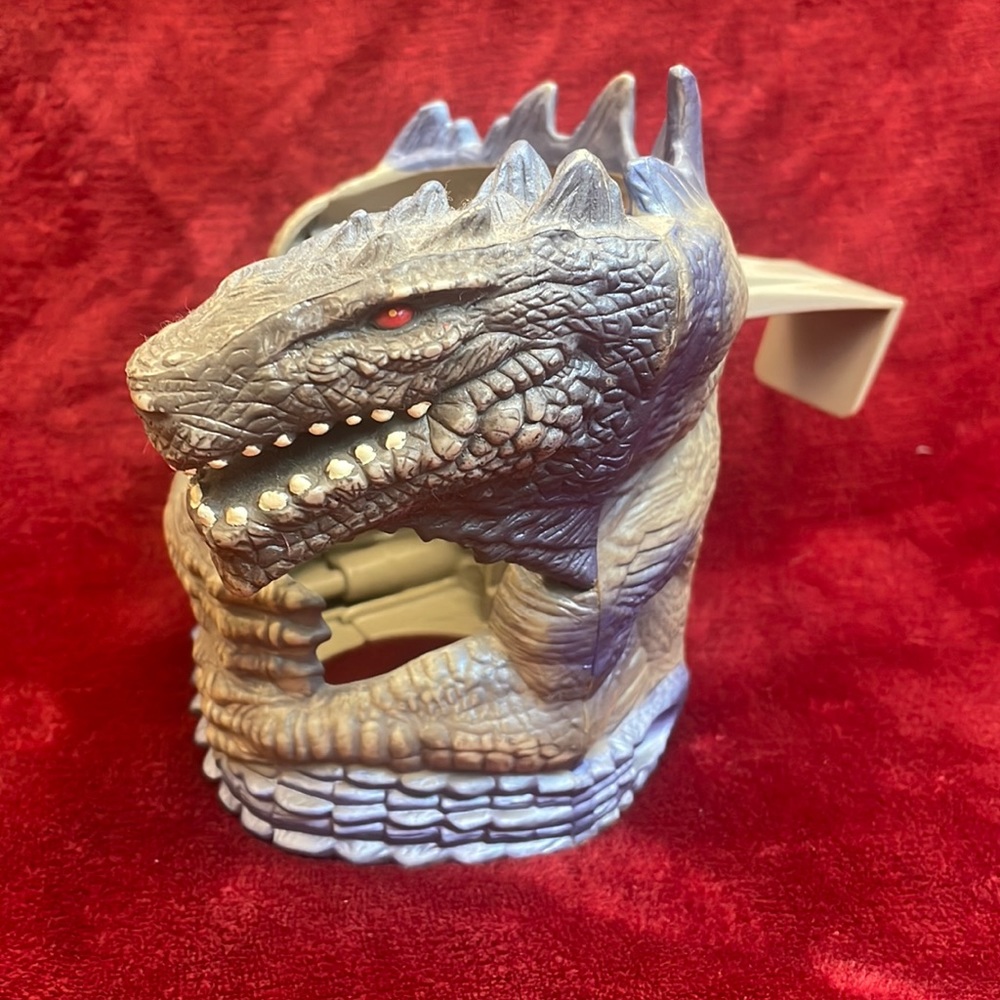 VINTAGE Godzilla Movie Car Window Drink Cup Holder 1998 Taco Bell 6” Tall